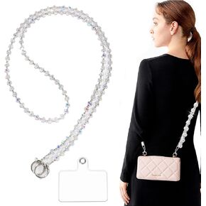 High-end crystal lanyard Beaded Cellphone Lanyard Suitable for most mobile phones bags Keys, ID and Badges