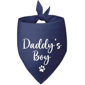Daddy’s Boy Dog Bandana Funny Cute Blue Dog Bandana Fathers Day Birthday Christmas Photo Prop Pet Scarf Accessories for Pet Dog Lovers Dog Dad Gifts