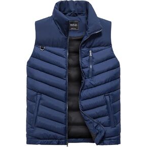 Vcansion Men's Outdoor Quilted Winter Vest Removable Hooded Puffer Sleeveless Jacket Padded Vest