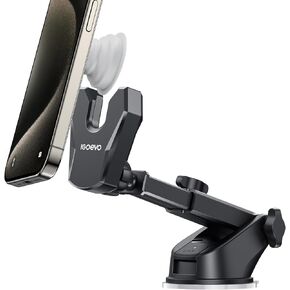 Socket Phone Mount for Car Dashboard Windshield, One-Hand Operation Strong Suction Cup Pop Car Holder for iPhone fits All Socket Grips