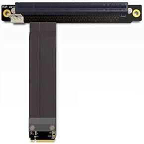 JMT ADT-R43SR M.2 NGFF NVMe Key M to PCIE x16 Extension Cable 32G/BPS 16x PCI-e PCI-Express Graphics Card Riser Adapter R43SR for M2 2230 2242 2260 2280 (25cm)