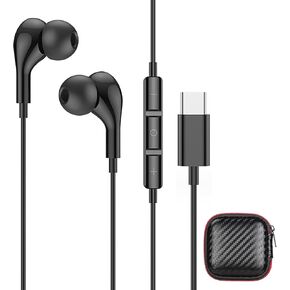 Wired Earbuds for iPhone16 Plus Pro Max with Microphone USB C Wired Headphones for Samsung Galaxy S24 S23 S22 S21 ZFilp5 in-Ear Headphones Mic Volume Control Stereo Type C Earphones for iPad Airpods