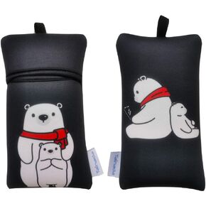 Tainada Men Women Neoprene Carry Bag Phone Sleeve Pouch with Carabiner & Neck Lanyard for iPhone 16/15 Pro Max, 16/15 Plus, Samsung S24+, A54 (Zebra, Large)