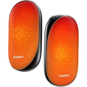 EasyAcc® 10000mAh Hand Warmers Rechargeable 2 Pack,16Hrs Long Safe Heat,[Lifetime Service] Reusable Pocket Electric Hand Warmers Heaters Rechargeable for Gloves,Raynauds,Women,Men,Camping,Christmas