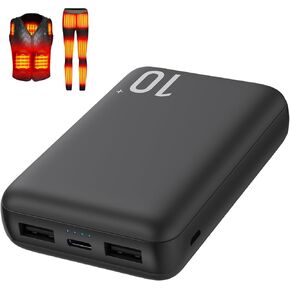 5V 2A Heated Vest Battery Pack for Heated Jacket 10000mAh Power Bank for Heated Clothing