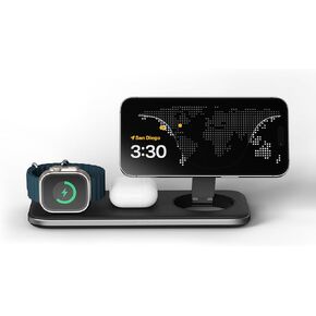 Satechi Qi2 Trio Wireless Charging Pad, 3 in 1 Wireless Charging Station, Qi2 15W Fast Wireless Charger for iPhone 16/15/14/13/12, AirPods and Apple Watch