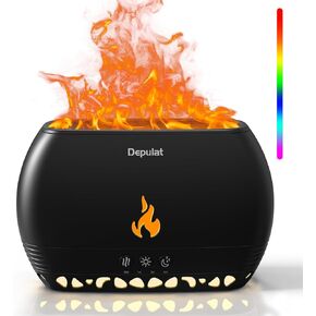 Essential Oil Diffuser,350ml Flame Air Humidifier with White Noise, Bluetooth Speaker, Remote Control- Aroma Diffusers for Large Room,Bedroom, Office or Gym