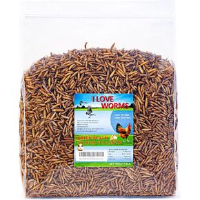 I LOVE WORMS Dried Black Soldier Fly Larvae (10lb), 100% Natural Non-GMO, Treat for Chickens, More Calcium Chicken Feed Than Mealworms