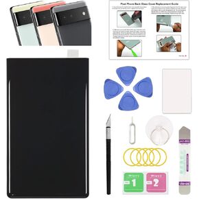 GREEN FUSION Compatible with Pixel 6 Back Glass Cover Replacement, Pixel 6 Back Glass for All Carriers, Includes Repair Tools & Instruction, Stormy Black
