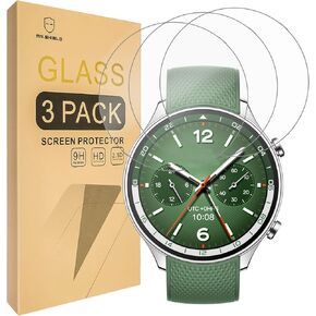 Mr.Shield Screen Protector compatible with OnePlus Watch 2R [Tempered Glass] [3-PACK] [Japan Glass with 9H Hardness]