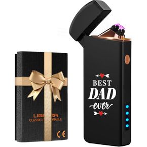 Coquimbo Stocking Stuffers Gifts for Dad Men: Electric Lighter Dad Mens Gifts for Christmas, Rechargeable Windproof Lighter Flameless Dual Arc Plasma Lighters for Household Candle Incense Fireplace