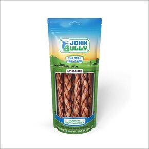 Collagen Braided 12" 6PK, The Best Option for Your Dog, 100% Natural, Rich in Protein, Highly Digestible, Gluten Free,Premium Grade Quality,Odor Free The Real Collagen