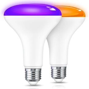 L LOHAS LED Christmas Blue Flood Light Bulbs, Christmas LED BR30 Pure Blue Flood Light Indoor 65W Equivalent, 11 Watt Colored Can Light Bulbs E26, for Holiday Party Decoration, New Year, 2 Pack