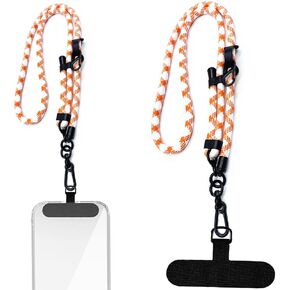 Cell Phone Lanyard,Universal Adjustable Detachable Crossbody Strap,0.4 Inch Thick Nylon phone Strap with Tether Patches