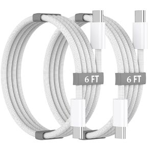iPhone 16 Pro Max Fast Charging Cable,[Apple MFi Certified] 60W Braided 2Pack USB C to USB C Fast Charging Cable 6ft,Type C Fast Charger Cord for iPhone 16/16 Pro/16 Plus/Pro Max/15 Galaxy Pixel iPad