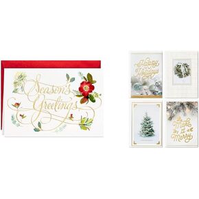 Hallmark Boxed Holiday Cards, Floral Season's Greetings (40 Cards with Envelopes)