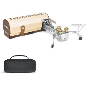 Portable Camping Stove，6500W Butane Gas Stove, Backpacking Stove with Storage Bag for Camping, Indoor Outdoor Cooking Hiking and Picnic(khaki)