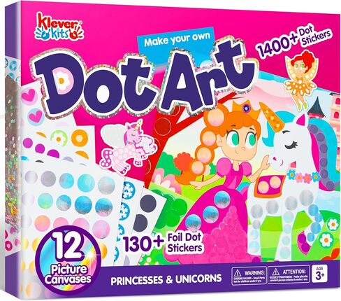 Klever Kits Dot Art Kit for Kids, No Mess Sticker for Toddlers 3-7, Craft Kits, DIY Creative Activity, Travel Toy, Birthday Christmas Gifts for Boys Girls (Dinosaur) in Kuwait