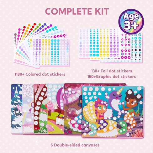 Klever Kits Dot Art Kit for Kids, No Mess Sticker for Toddlers 3-7, Craft Kits, DIY Creative Activity, Travel Toy, Birthday Christmas Gifts for Boys Girls (Dinosaur) in Kuwait
