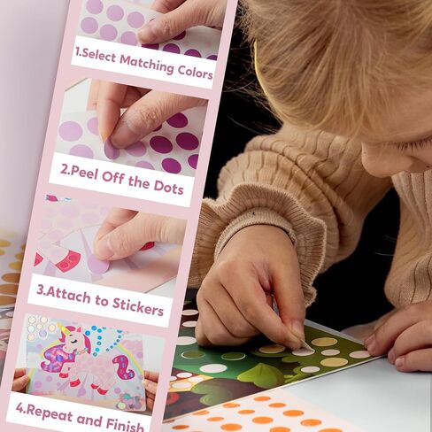 Klever Kits Dot Art Kit for Kids, No Mess Sticker for Toddlers 3-7, Craft Kits, DIY Creative Activity, Travel Toy, Birthday Christmas Gifts for Boys Girls (Dinosaur) in Kuwait