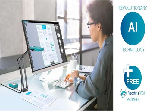 كاميرا ويب IRIScan Visualizer Webcam Document Camera v7:4K UltraHD-13MP، 4in1، Free Readiris PDF OCR، متخيل، ماسح ضوئي A3، ماسح ضوئي محمول، مؤتمرات الويب، التعلم عن بعد، AI Micro، Led، USB، WinMac in Kuwait