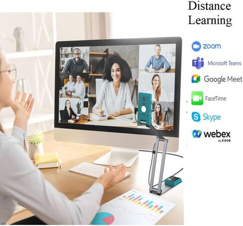 كاميرا ويب IRIScan Visualizer Webcam Document Camera v7:4K UltraHD-13MP، 4in1، Free Readiris PDF OCR، متخيل، ماسح ضوئي A3، ماسح ضوئي محمول، مؤتمرات الويب، التعلم عن بعد، AI Micro، Led، USB، WinMac in Kuwait