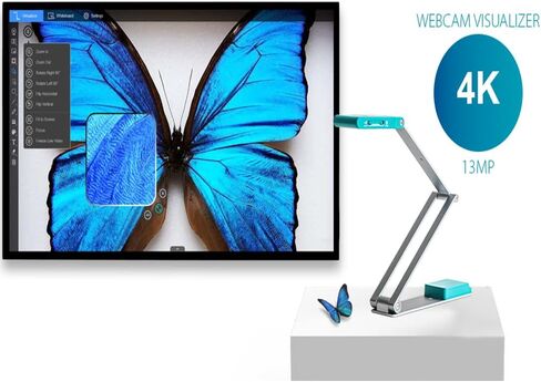 كاميرا ويب IRIScan Visualizer Webcam Document Camera v7:4K UltraHD-13MP، 4in1، Free Readiris PDF OCR، متخيل، ماسح ضوئي A3، ماسح ضوئي محمول، مؤتمرات الويب، التعلم عن بعد، AI Micro، Led، USB، WinMac in Kuwait