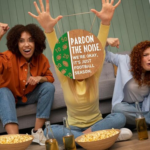 Football Signs Wall Decor, Football Hanging Sign Decor Farmhouse Sport Wall Decorations Wood Sign for Home, Boys Room, Door, Gift for Men Boy Football Player Lover Fans, We're Classy Until Kickoff in Kuwait