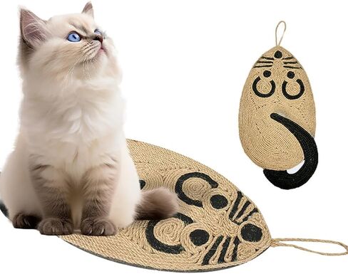 Cat Scratcher Pad Natural Sisal Cat Scratcher Mat Cat Floor Scratching Pad Rug Grinding Claws Cute Hanging Mat Cat Sleeping Pad Protecting Furniture Carpets for Indoor Cats in Kuwait