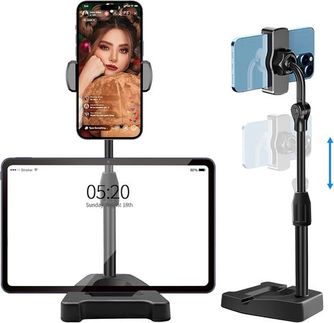 Cell Phone Stand for Desk, iPhone IPad Stand for Desk,Height Adjustable Cell Phone Holder for Desk,Cell Phone Holder Stand for Office Home,Compatible with All Mobile Phones and IPads in Saudi Arabia