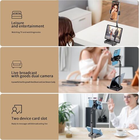 Cell Phone Stand for Desk, iPhone IPad Stand for Desk,Height Adjustable Cell Phone Holder for Desk,Cell Phone Holder Stand for Office Home,Compatible with All Mobile Phones and IPads in Saudi Arabia
