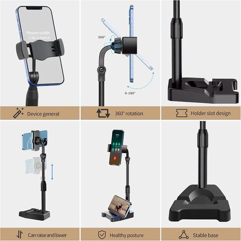Cell Phone Stand for Desk, iPhone IPad Stand for Desk,Height Adjustable Cell Phone Holder for Desk,Cell Phone Holder Stand for Office Home,Compatible with All Mobile Phones and IPads in Saudi Arabia