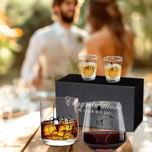 Wedding Gifts for Couples 2024, Wifey Hubby Wedding Glass, Congratulations Gift Box, Cool Bridal Shower Gifts for Engagement Wedding Anniversary for Her Him Newlywed Couples Bride Groom Mr and Mrs in Kuwait