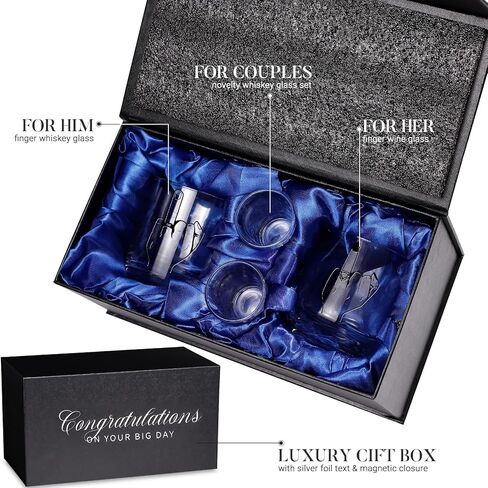 Wedding Gifts for Couples 2024, Wifey Hubby Wedding Glass, Congratulations Gift Box, Cool Bridal Shower Gifts for Engagement Wedding Anniversary for Her Him Newlywed Couples Bride Groom Mr and Mrs in Kuwait