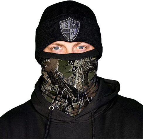 S A Company درع الوجه من الصوف الحراري Frost Tech | قناع الوجه الشتوي وقناع التزلج القابل للتنفس للبالغين | منفرد | الأسود التكتيكي in Kuwait