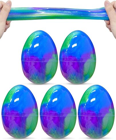 Greingways 5 Pack Prefilled Easter Eggs Galaxy Slime Toys, Easter Egg Fillers Silly Putty, Stress Relief Christmas Stocking Stuffers Gifts Party Favors for Teens Kids Boys Girls Toddlers in Kuwait
