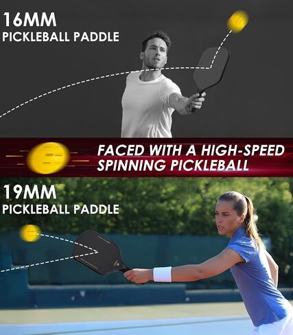 Pickleball Paddle, T700 Raw Carbon Fiber Pickleball Paddle with 16mm Polypropylene Honeycomb Core and Shock-Absorbing Grip, Pickleball Racket for Adults in Saudi Arabia