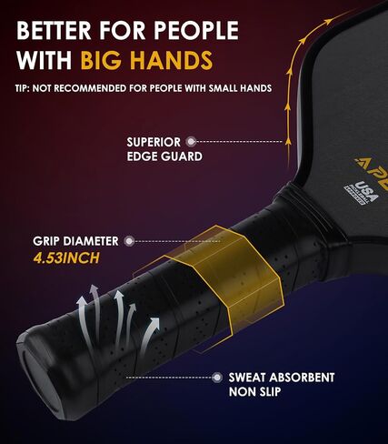 Pickleball Paddle, T700 Raw Carbon Fiber Pickleball Paddle with 16mm Polypropylene Honeycomb Core and Shock-Absorbing Grip, Pickleball Racket for Adults in Saudi Arabia
