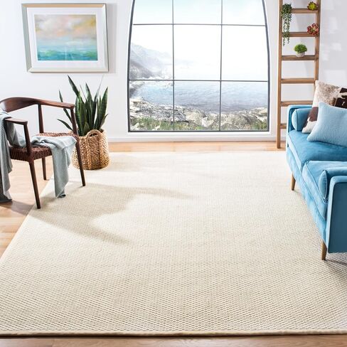 SAFAVIEH Palm Beach Collection Runner Rug - 2' x 8', Ivory, Hand-Knotted Sisal & Wool, Ideal for High Traffic Areas in Living Room, Bedroom (PAB617A) in Saudi Arabia