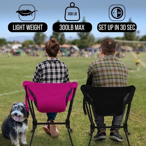 Outdoor Originals All-in-One Portable Camping Chair for Adults, Lightweight, Clicks Into Place, Great for Sports Games, Beach, Camping, Hiking - Compact Folding Chair with Travel Bag & Side Pocket in Saudi Arabia