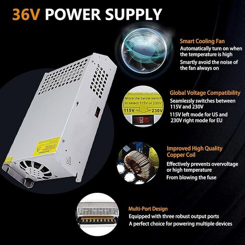 DC 36V 27A 1000W Power Supply AC to DC Converter 110V to 36V Power Adapter 36V Transformer Designed for LED Light Car Stereo Automotive Electronics Industrial Equipment (36V-27A-1000W, 36V) in Kuwait