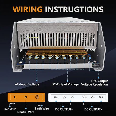 DC 36V 27A 1000W Power Supply AC to DC Converter 110V to 36V Power Adapter 36V Transformer Designed for LED Light Car Stereo Automotive Electronics Industrial Equipment (36V-27A-1000W, 36V) in Kuwait