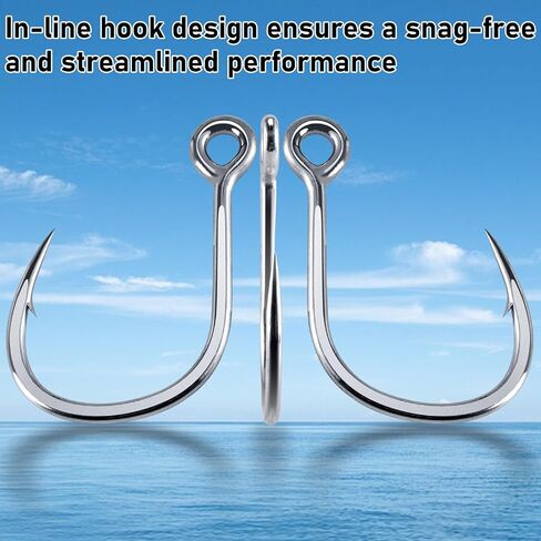 Dr.Fish 10 Pack Inline Single Hooks Welded Replacement Fishing Hooks for Hard Lures Circle Hooks Saltwater Fishing Tackle #4-#9/0 in Kuwait