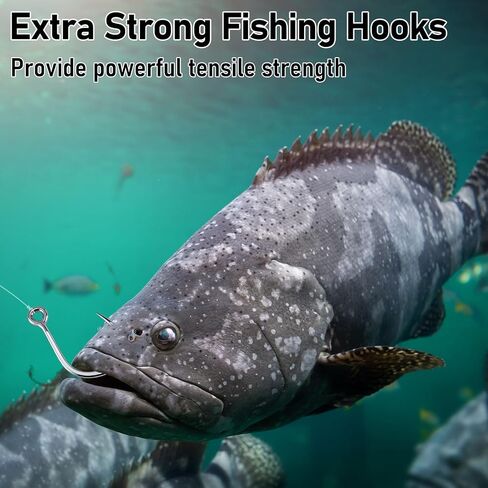 Dr.Fish 10 Pack Inline Single Hooks Welded Replacement Fishing Hooks for Hard Lures Circle Hooks Saltwater Fishing Tackle #4-#9/0 in Kuwait