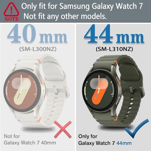 حافظة Wugongyan متوافقة مع ساعة Samsung Galaxy Watch 7 مقاس 40 مم و44 مم وواقي شاشة بصف مزدوج من الكريستال الماسي المرن من مادة TPU Galaxy Watch 7 ملحقات غطاء الوجه (فضي، 44 مم) in Kuwait