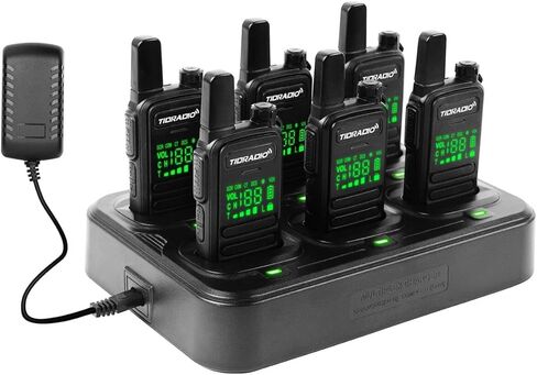 TIDRADIO TD-M11 Waterproof Walkie Talkies for Adults,Hidden LED Display,Wireless Programming,NOAA,VOX,Frequency Copy,Rechargeable Long Range Two Way Radios with 6 Way Gang Charger (6 Pack) in Kuwait