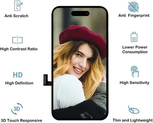 for iPhone 14 Pro Screen Replacement, 3D Touch LCD Digitizer Screen Digitizer Touch Repair Part with Repair Tools Kit for iPhone 14 pro Display. (6.1" iPhone 14 Pro Screens) in Saudi Arabia