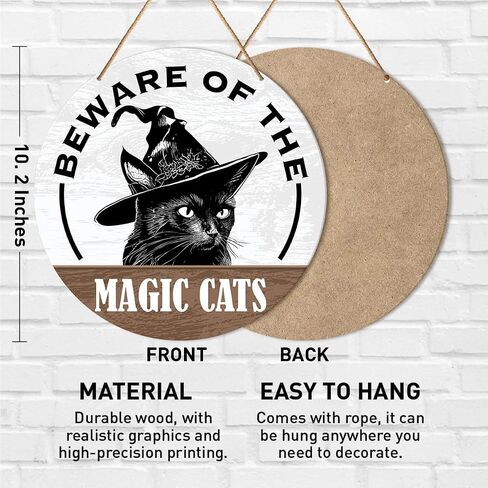 Muktoujaumai Witch Sign Decor, Witchy Hanging Sign Decor Farmhouse Wall Decorations Magic Witchcraft Sign for Front Door, Gothic House, Living Room, Housewarming Gift for Wicca Pagan, Blessed Home in Saudi Arabia