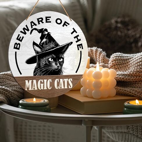 Muktoujaumai Witch Sign Decor, Witchy Hanging Sign Decor Farmhouse Wall Decorations Magic Witchcraft Sign for Front Door, Gothic House, Living Room, Housewarming Gift for Wicca Pagan, Blessed Home in Saudi Arabia