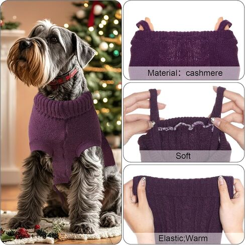 Small Dog Sweaters Winter Puppy Sweater Knit Sweater for Pet Warm Solid Dog Coat for Cold Weather (Dark Blue, Small) in Saudi Arabia